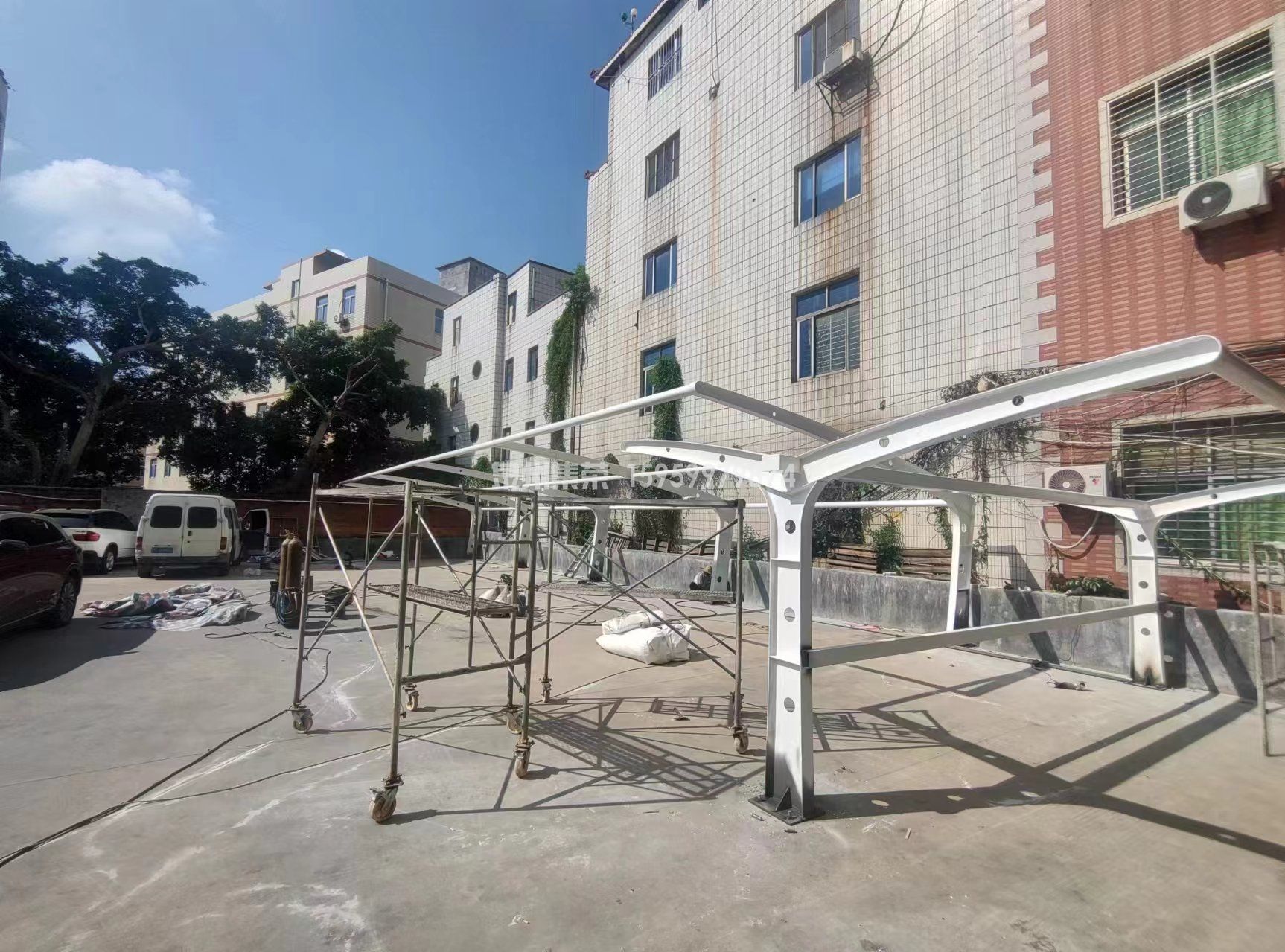 福建-泉州-晋江膜结构停车棚施工图