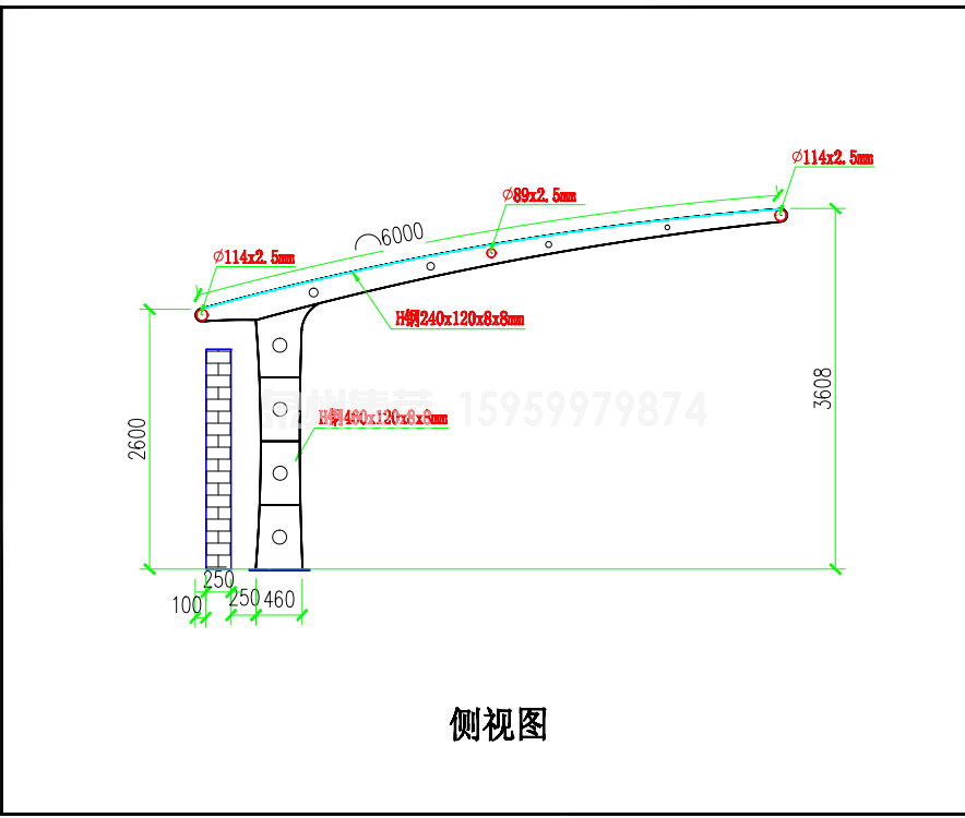 罗源县医院 7 字型膜结构停车棚完工实景，事业单位遮阳防雨车棚施工图