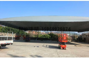 大型户外手动推拉棚 物流堆场伸缩遮阳雨棚