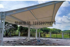 南平光泽公路站膜结构停车棚｜198㎡公路单位遮阳棚完工案例