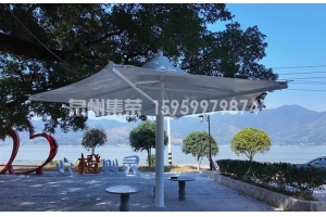 宁德霞浦湿地公园景观张拉膜凉亭 36㎡完工案例｜泉州集荣甲级膜结构工程