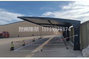 福建厂区单边钢结构膜结构停车棚 泉州集荣抗台风防腐车棚