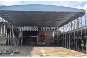 福建厂区手动推拉伸缩棚 户外可移动折叠防雨遮阳推拉棚