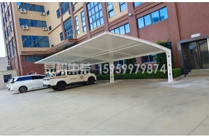 工厂膜结构停车棚｜福建企业厂区汽车遮阳棚 钢结构停车雨棚定制