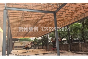 漳州青少年活动中心 1080㎡电动推拉遮阳棚完工案例｜18×60 米大跨度伸缩雨棚